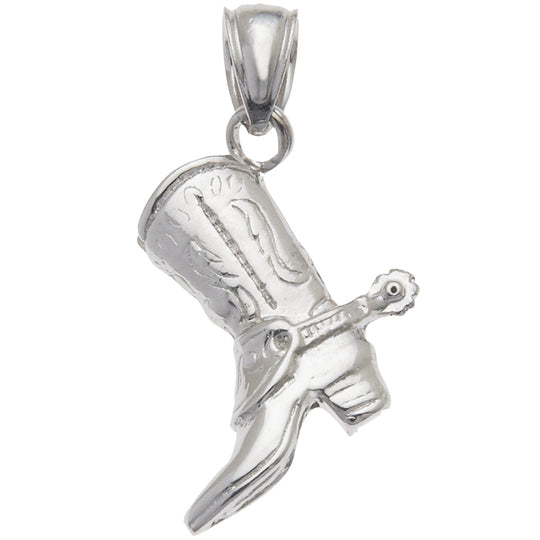 0.925 Sterling Silver 1in Cowboy Boot Charm