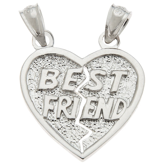 0.925 Sterling Silver 7/8in Best Friend Charm