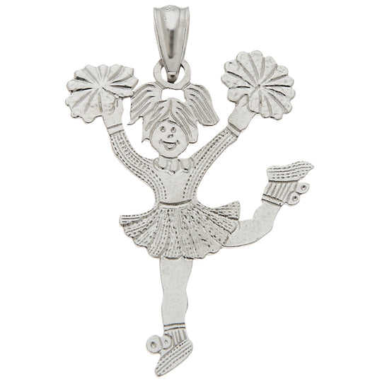 0.925 Sterling Silver Cheerleader Charm
