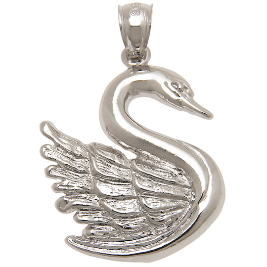 0.925 Sterling Silver 1in Swan Charm