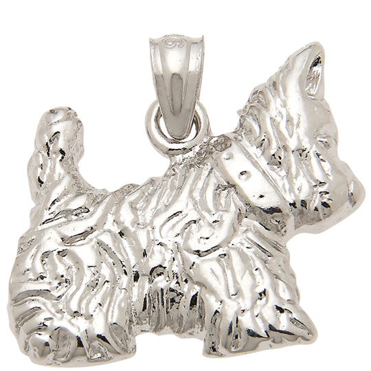0.925 Sterling Silver 7/8in Dog Charm