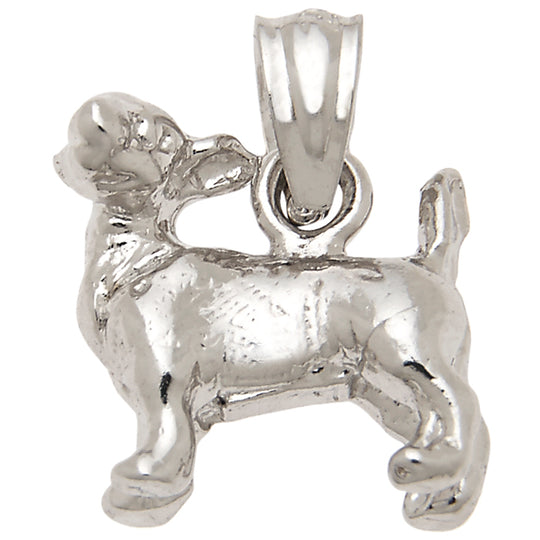 0.925 Sterling Silver 1/2in Dog Charm