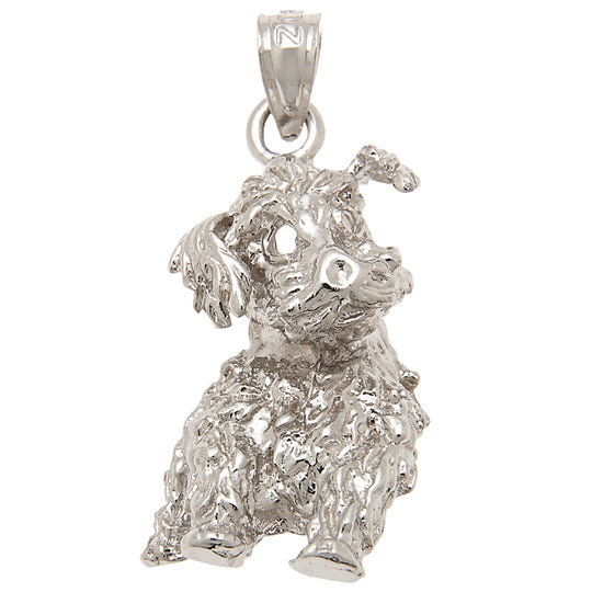 0.925 Sterling Silver 1in Dog Charm