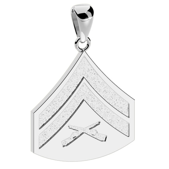 Ladies 0.925 Sterling Silver Corporal US Marine Corps Pendant
