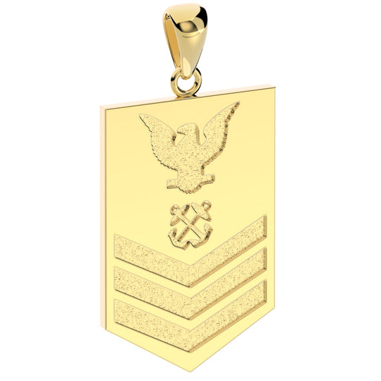 Men's 10k or 14k Yellow or White Gold Petty Officer First Class US Navy Pendant