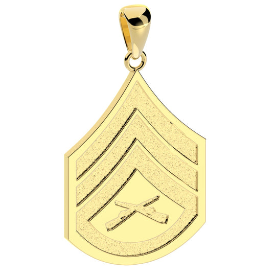 Men's 10k or 14k Yellow or White Gold Staff Sergeant US Marine Corps Pendant