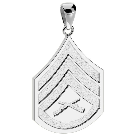 Men's 925 Sterling Silver Staff Sergeant US Marine Corps Pendant