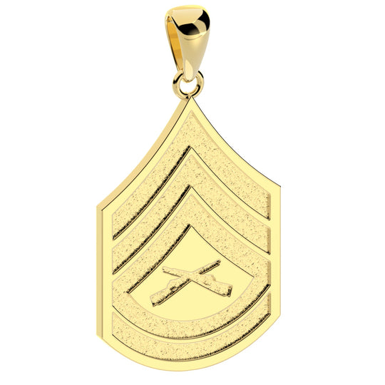 Men's 10k or 14k Yellow or White Gold Gunnery Sergeant US Marine Corps Pendant