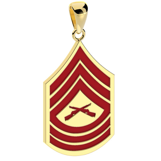 Men's 10k or 14k Yellow or White Gold Master Sergeant US Marine Corps Pendant