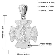 Firefighter Pendant In 925 Silver - Size Description