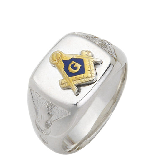 Sterling Silver or Vermeil Masonic Ring