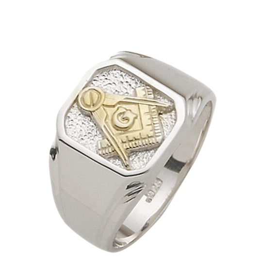 Sterling Silver or Vermeil Masonic Ring