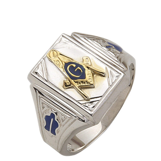Sterling Silver or Vermeil 16mm Masonic Ring