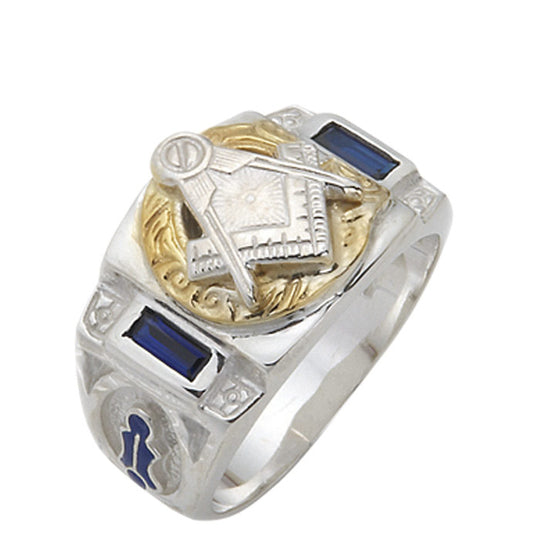 Sterling Silver or Vermeil Masonic Ring