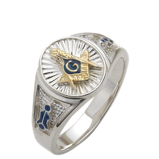 Solid Back 14mm Masonic Ring