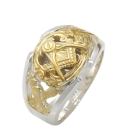 Sterling Silver or Vermeil Masonic Ring