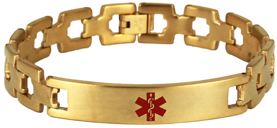 Gold Plated Stainless Steel Medical ID Bracelet