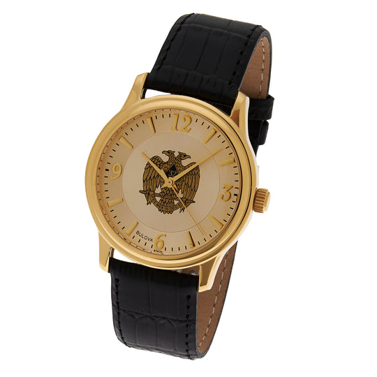 Bulova Scottish Rite 38mm Watch with leather strap