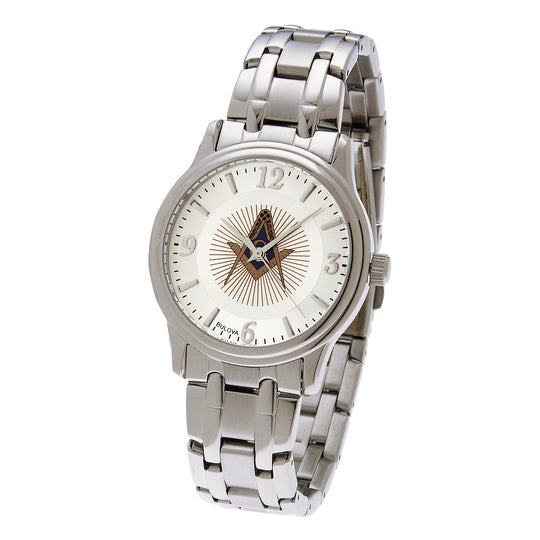 Masonic Bulova 38mm Watch with Stainless Band