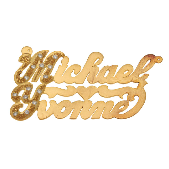 Name Plates 14ky, 14kw, Sterling Silver with 1/8 carat of diamonds