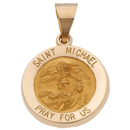 14ky St. Michael 5/8in Hollow Medal Pendant