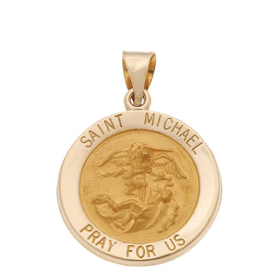 14ky St. Michael 3/4in Hollow Medal Pendant