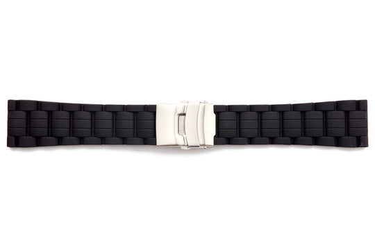 STR-4686 Rubber Deployant Regular Watch Strap with a Large Link Design
