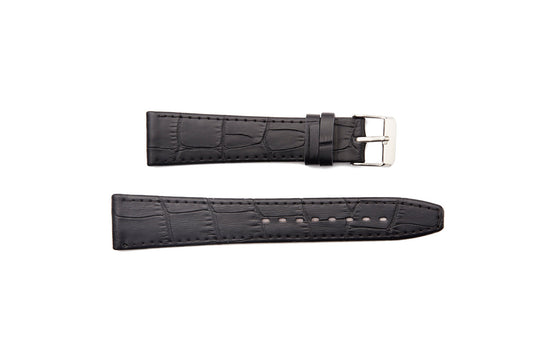 STR-4724 Flat Stitched Alligator Grain Watch Strap