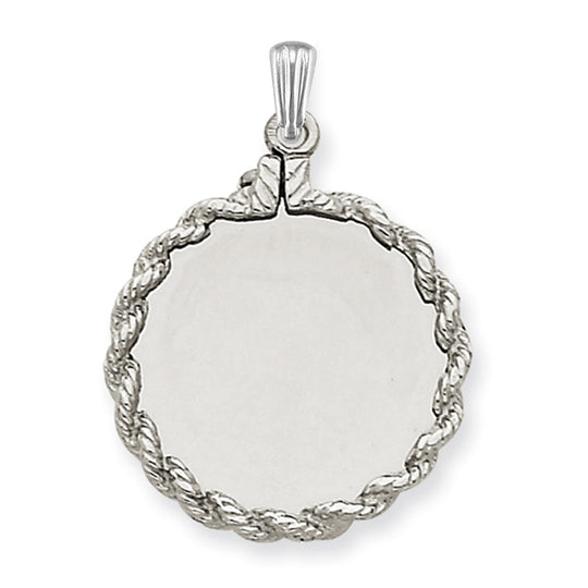 Rope Framed Round Engravable Disc Plate in Multiple Sizes