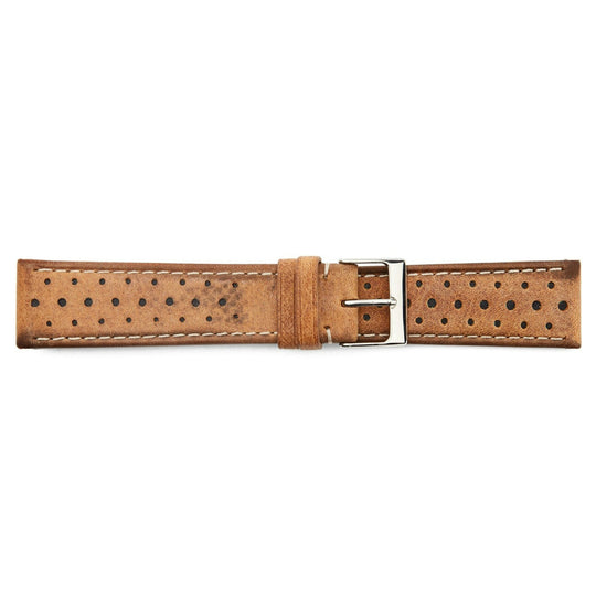 STR-4534 Distressed Leather Regular Watch Strap With Colored Dots