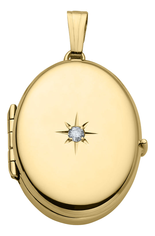 14ky 4 Photo Oval Locket