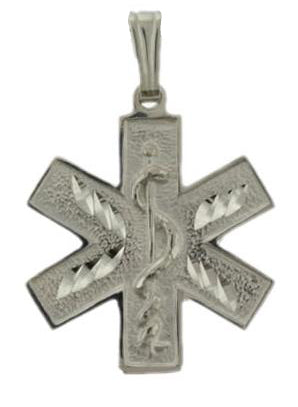 0.925 Sterling Silver Engravable Medical Alert ID Pendant