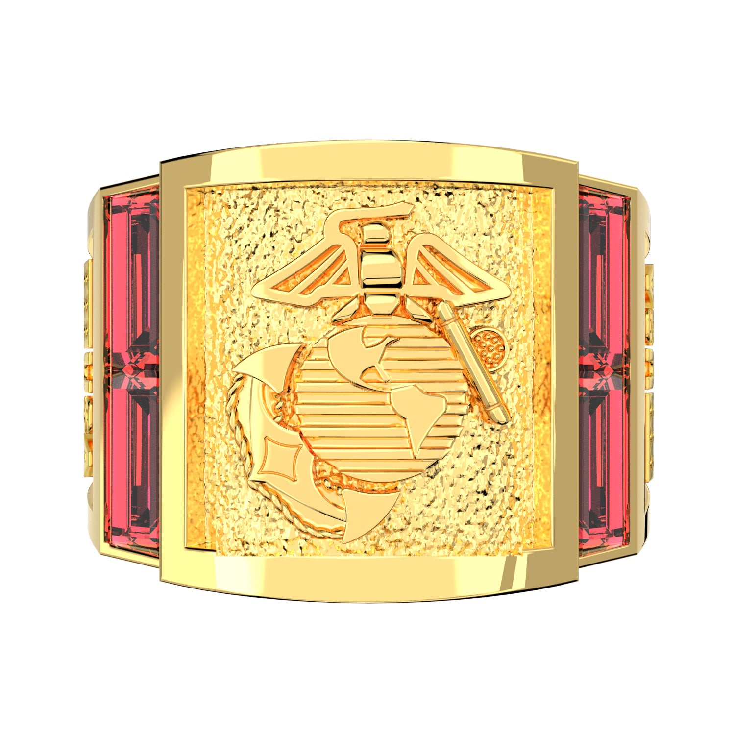 10k or 14k Yellow or White Gold US Marine Corps Solid Back